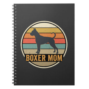 Boxer Mum Retro Sunset Dog Notebook