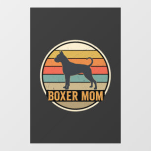 Boxer Mum Retro Sunset Dog Window Cling