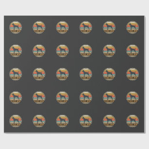 Boxer Mum Retro Sunset Dog Wrapping Paper