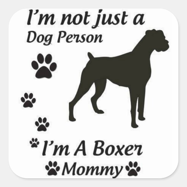 Boxer Mum Square Sticker (Front)