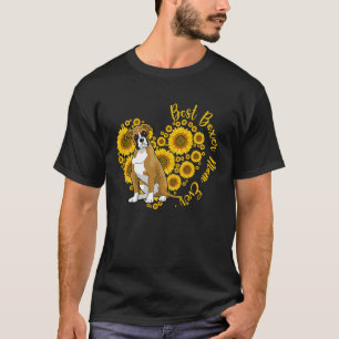 Boxer Mum Sunflower Heart Mother's Day T-Shirt