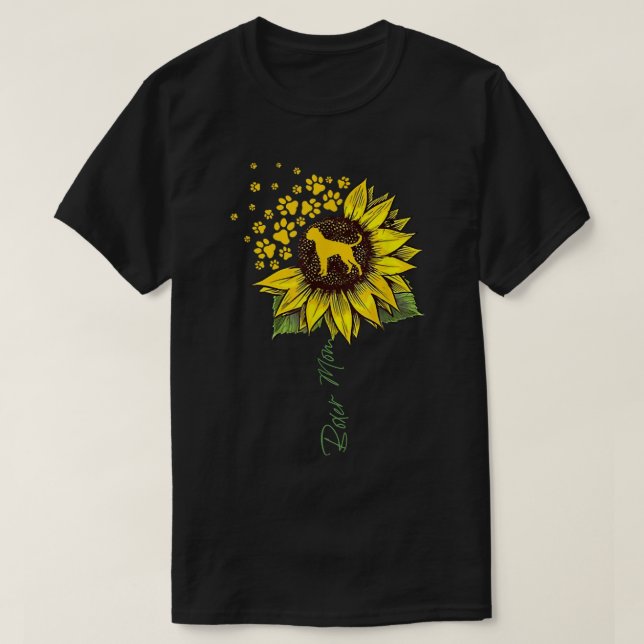 Boxer Mum Sunflower T-Shirt (Design Front)