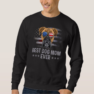 Boxer Mum Vintage American Flag Patriotic Dog Sweatshirt