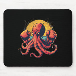 Boxer Octopus Lover Ocean Sea Creature Funny Boxin Mouse Mat