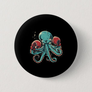 Boxer Octopus Lover Ocean Sea Creature Kickboxing 6 Cm Round Badge