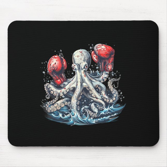 Boxer Octopus Lover Ocean Sea Creature Kickboxing  Mouse Mat (Front)