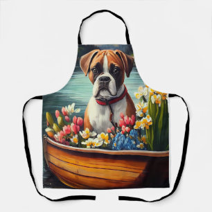 Boxer on a Paddle: A Scenic Adventure Apron