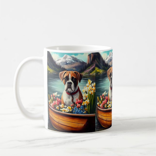Boxer on a Paddle: A Scenic Adventure Coffee Mug (Left)