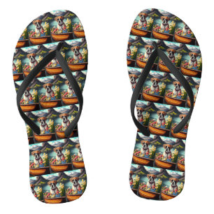 Boxer on a Paddle: A Scenic Adventure  Flip Flops