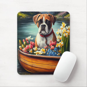Boxer on a Paddle: A Scenic Adventure Mouse Mat
