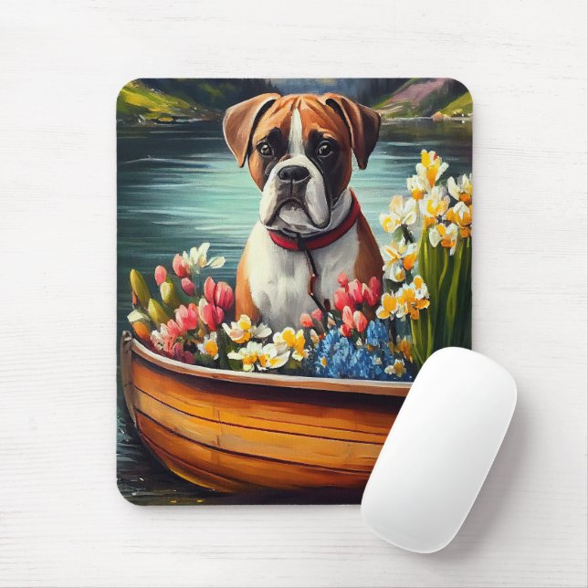 Boxer on a Paddle: A Scenic Adventure Mouse Mat (With Mouse)