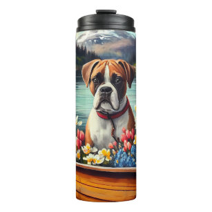 Boxer on a Paddle: A Scenic Adventure Thermal Tumbler