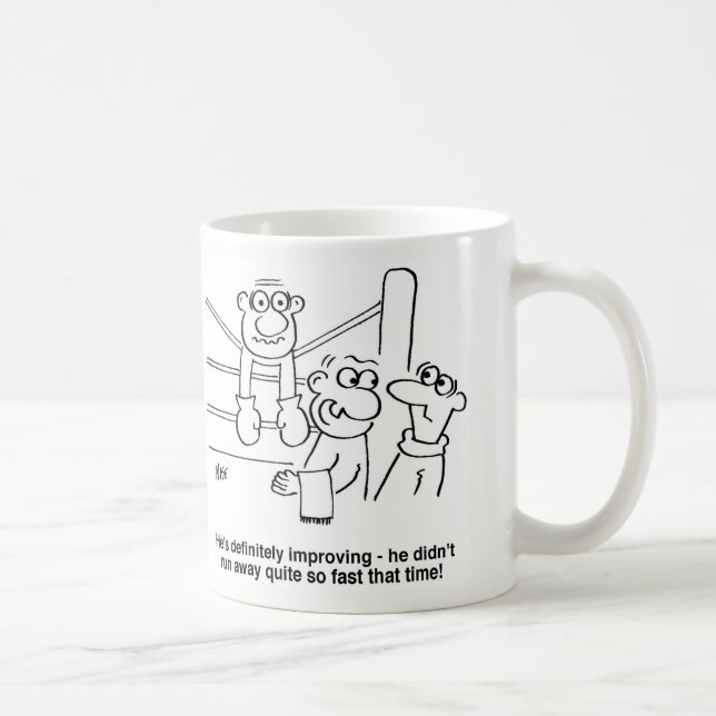 Boxer On the Ropes Cartoon Coffee Mug (Right)