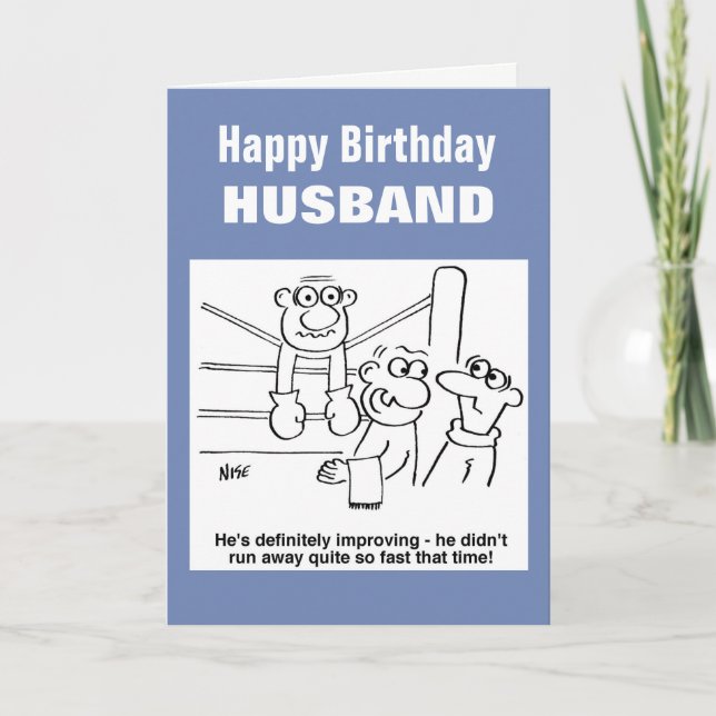 Boxer On the Ropes. Funny Boxing Theme Birthday Card (Front)