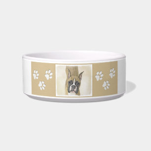 Boxer Painting - Cute Original Dog Art Bowl