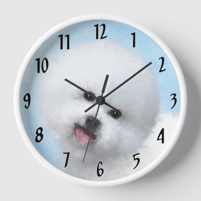 Boxer Painting - Cute Original Dog Art Clock (Front)