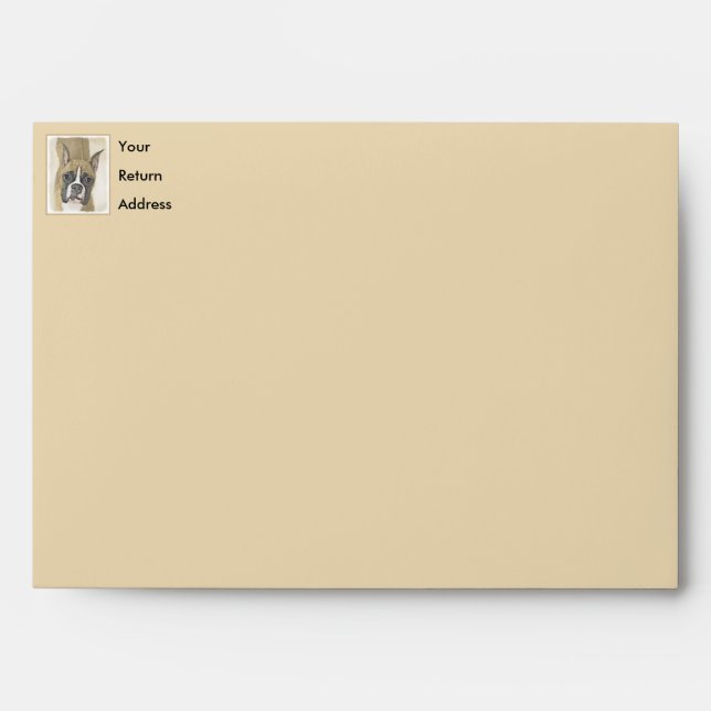 Boxer Painting - Cute Original Dog Art Envelope (Front)