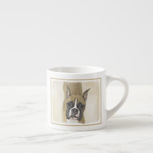 Boxer Painting - Cute Original Dog Art Espresso Cup