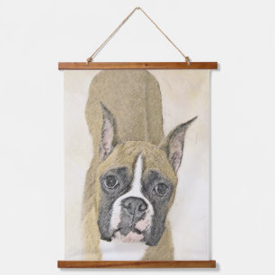 Boxer Painting - Cute Original Dog Art Hanging Tapestry