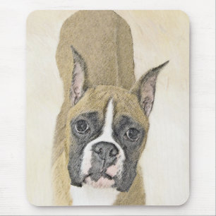 Boxer Painting - Cute Original Dog Art Mouse Mat