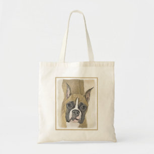 Boxer Painting - Cute Original Dog Art Tote Bag