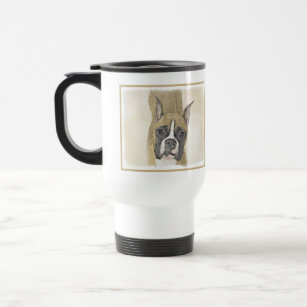 Boxer Painting - Cute Original Dog Art Travel Mug