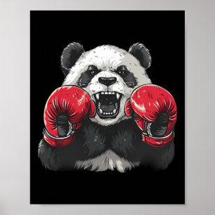 Boxer Panda With Boxing Gloves Kickboxing Funny Bo Poster