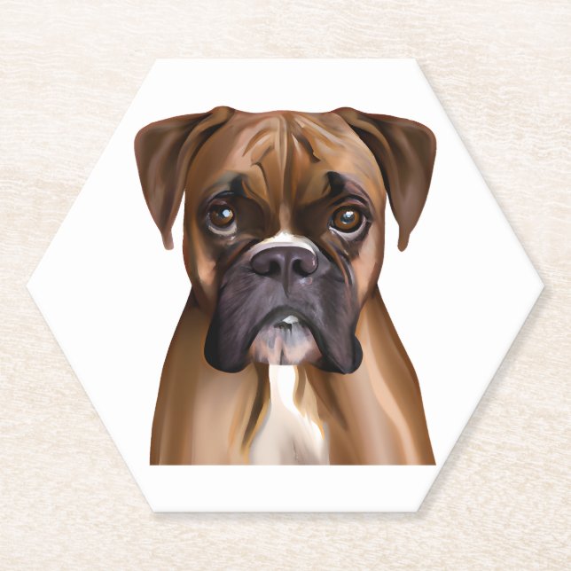 Boxer Paper Coaster (Front)