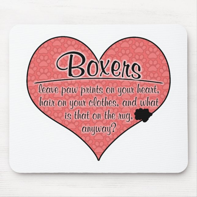 Boxer Paw Prints Dog Humour Mouse Mat (Front)