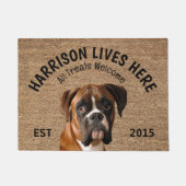 Boxer Personalised Dog Lover Doormat (Front)