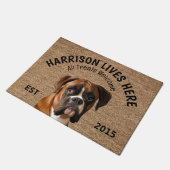 Boxer Personalised Dog Lover Doormat (Angled)
