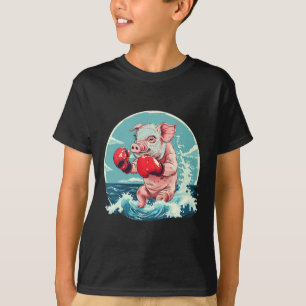 Boxer Pig With Boxing Gloves Kickboxing Funny Boxi T-Shirt