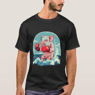 Boxer Pig With Boxing Gloves Kickboxing Funny Boxi T-Shirt