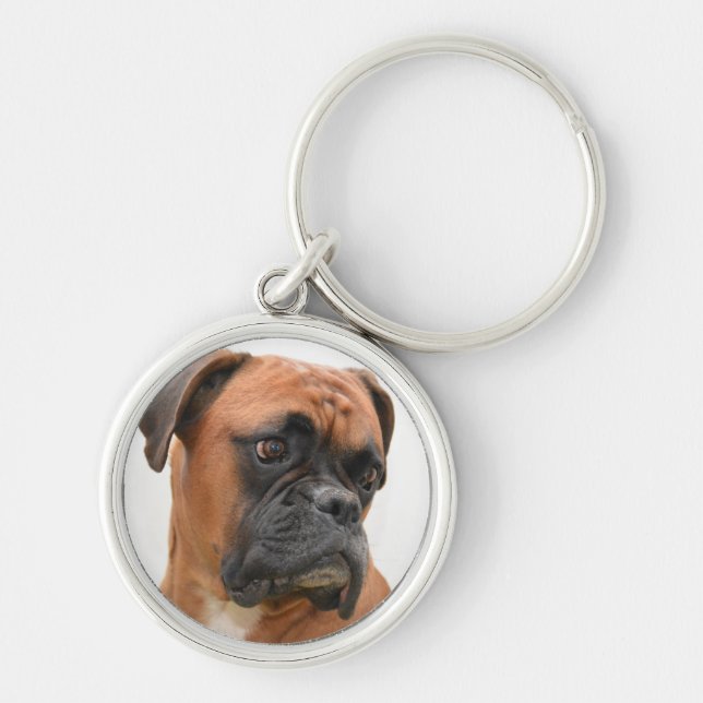 Boxer Portrait Key Ring (Front)