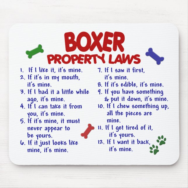 Boxer Property Laws 2 Mouse Mat (Front)