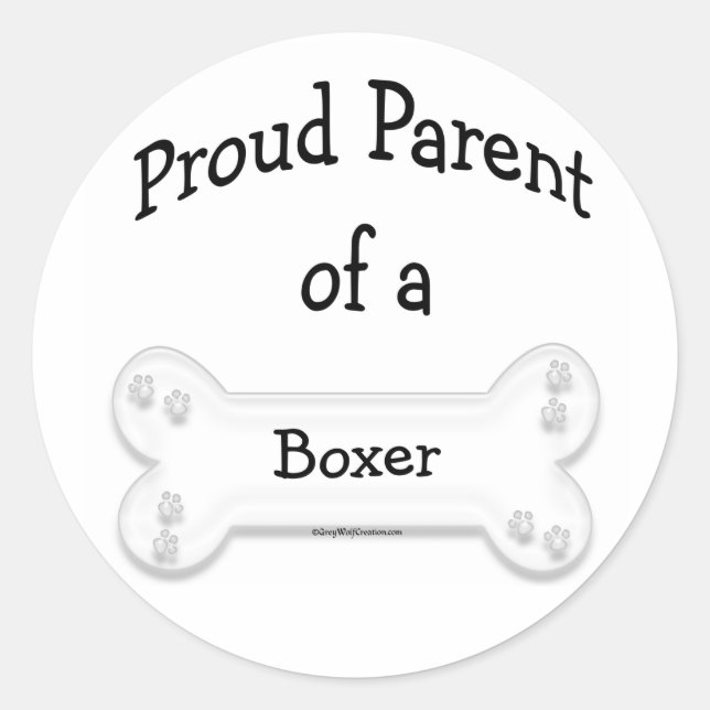 Boxer Proud Parent Sticker (Front)