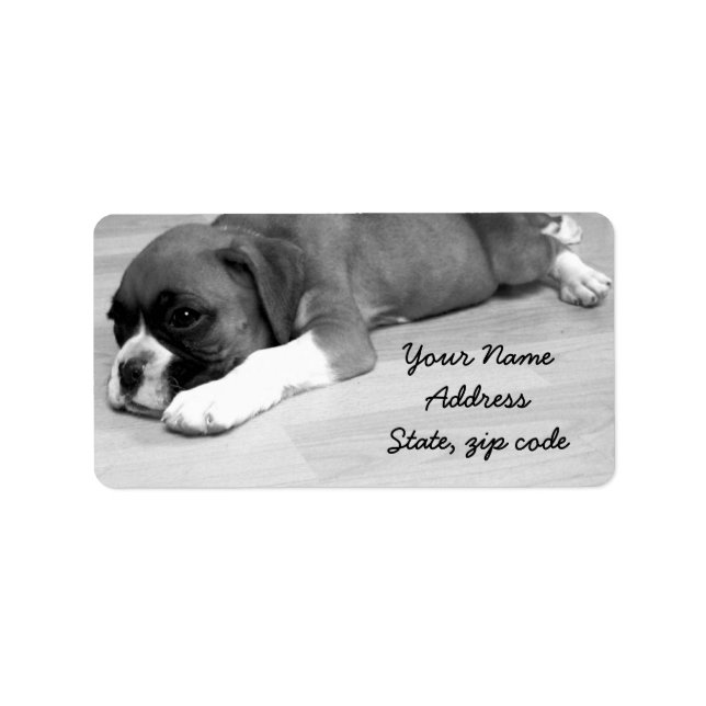 Boxer puppy address labels (Front)