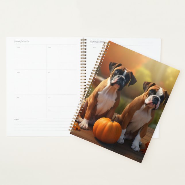 Boxer Puppy Autumn Delight Pumpkin  Planner (Display)