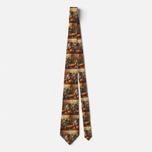 Boxer Puppy Autumn Delight Pumpkin  Tie
