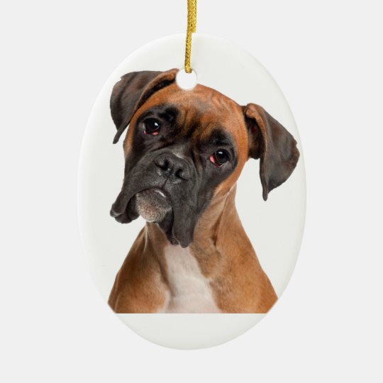 Boxer Puppy Christmas Ornament Zazzle.co.uk