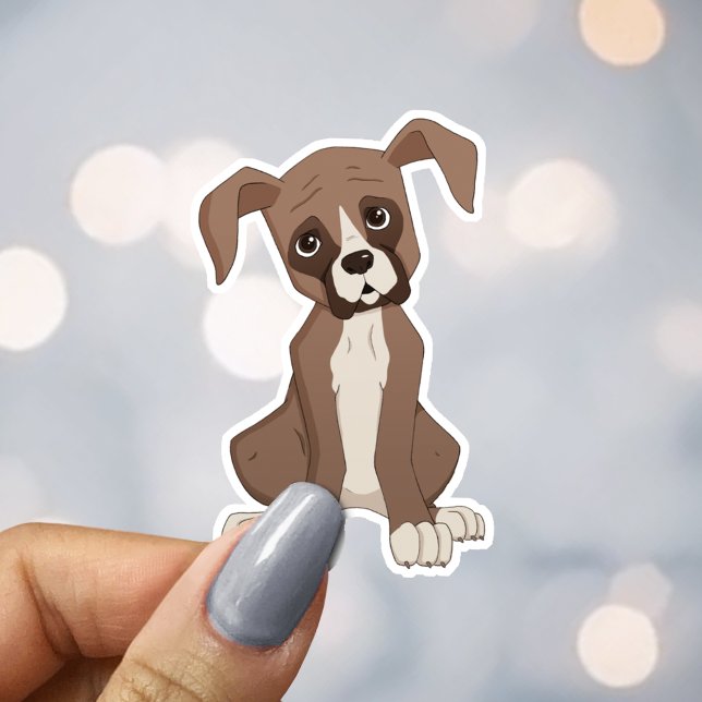 Boxer puppy Custom-Cut Vinyl Sticker (Creator Uploaded)