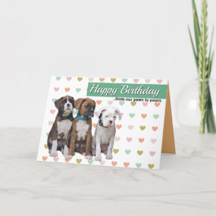 Boxer Puppy Dog Cards - Personalized Birthday Card