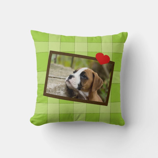 Boxer Puppy Dog Customisable Pillow (Front)