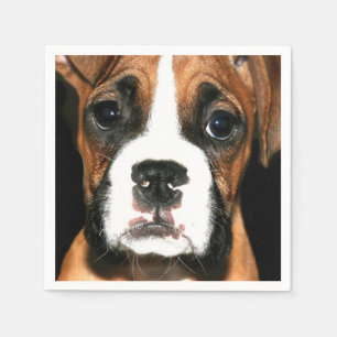 Boxer puppy dog napkin