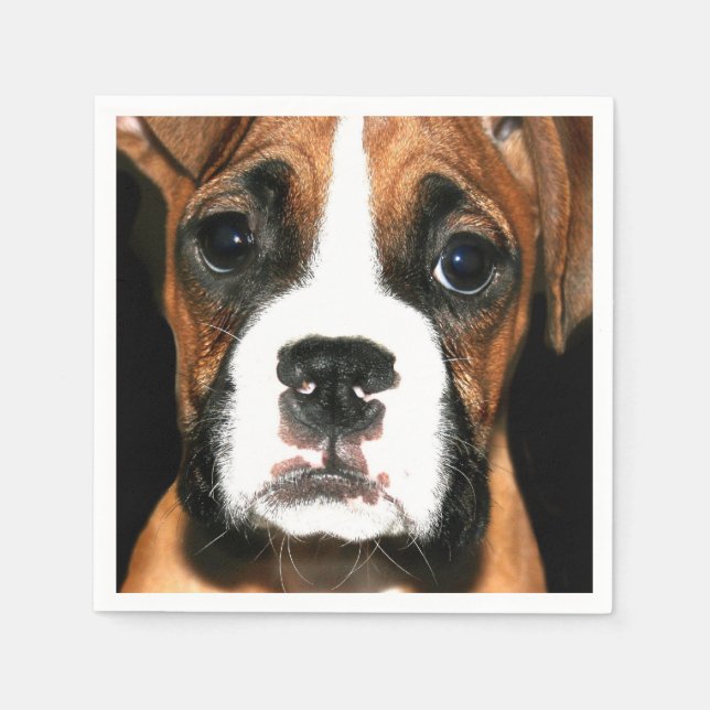Boxer puppy dog napkin (Front)
