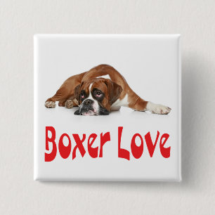 Boxer Puppy Dog Red "Boxer Love" Pin