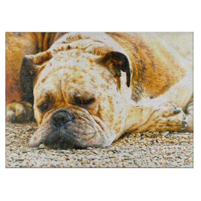 Boxer Puppy Dog Water Colour Oil Paint Art Cutting Board (Front)