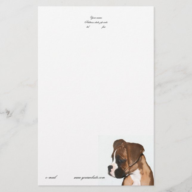 Boxer puppy letterhead (Front)