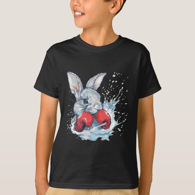 Boxer Rabbit With Boxing Gloves Kickboxing Funny B T-Shirt (Front)
