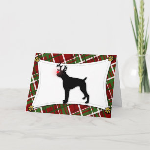Boxer Reindeer Christmas Card